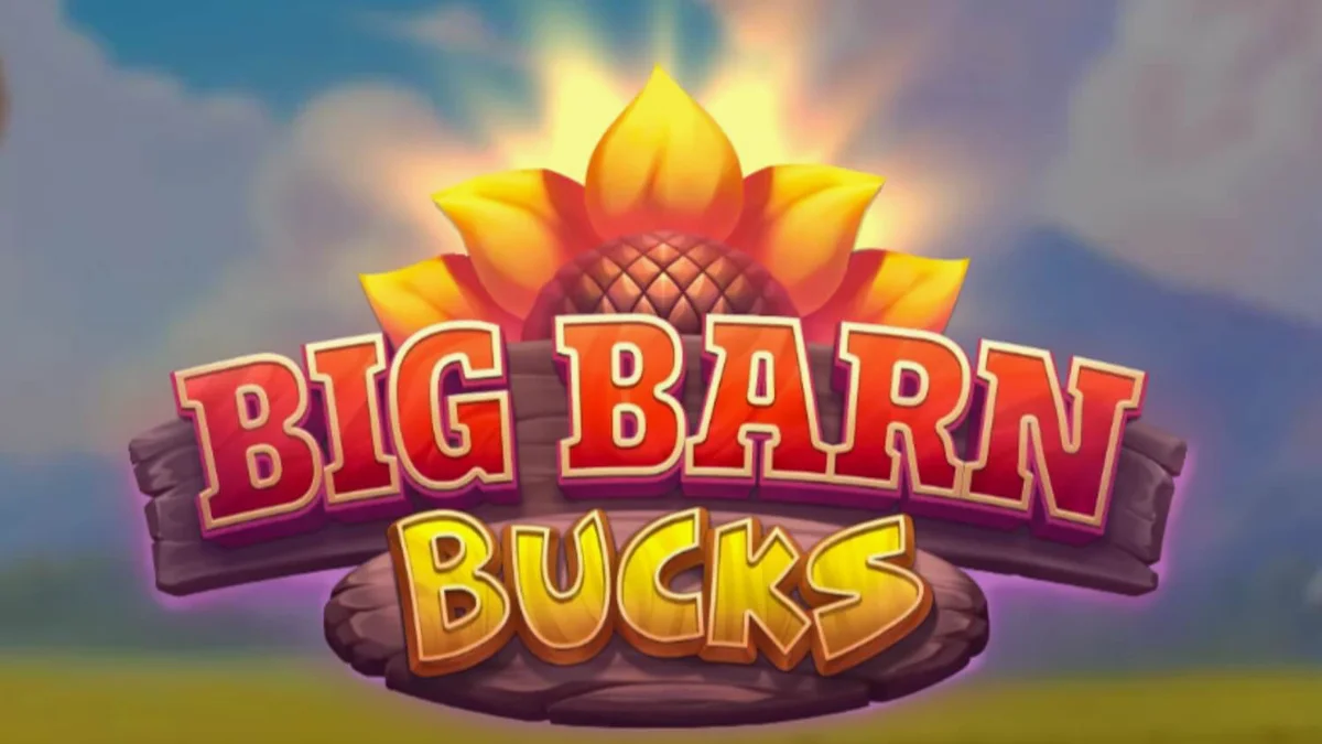 Tampilan visual slot Big Barn Bucks dengan tema peternakan kartun yang ceria
